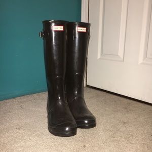Tall Glossy Black Women’s Hunter Rain Boots